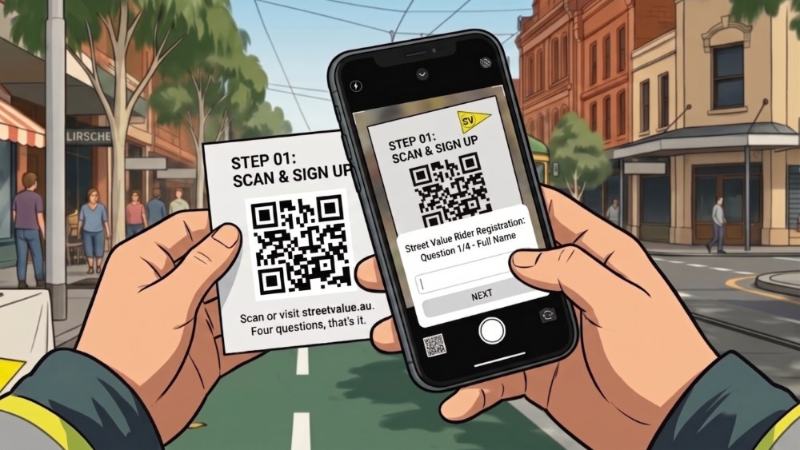 Sign up on streetvalue.au